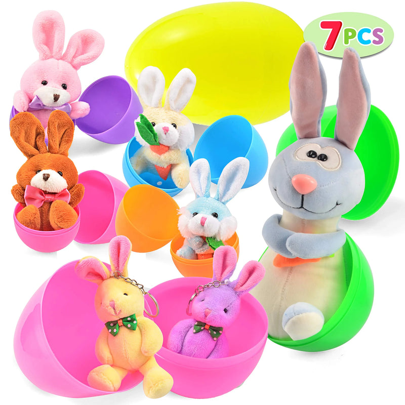 7Pcs Bunny Plush Prefilled Easter Eggs 7in