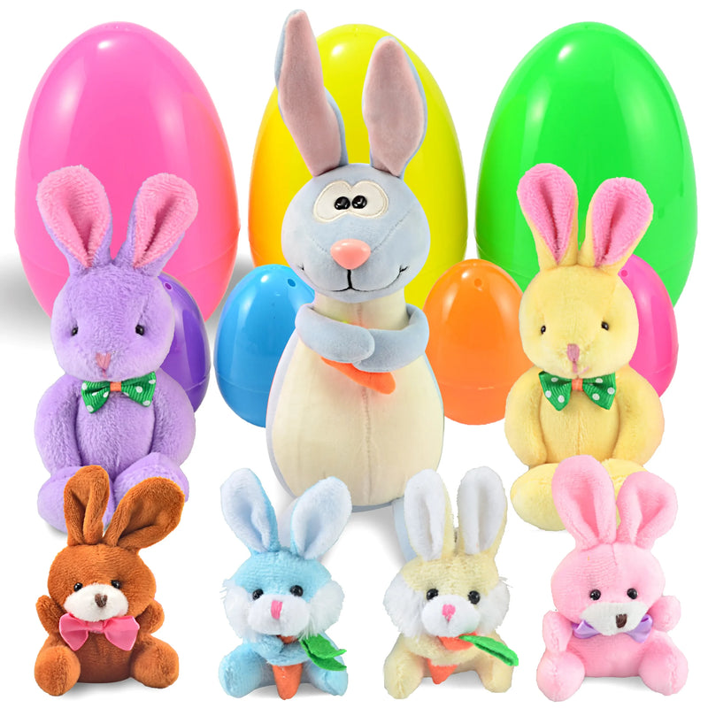 7Pcs Bunny Plush Prefilled Easter Eggs 7in