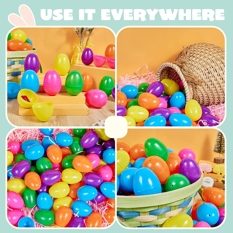 50Pcs Colorful Bright Plastic Easter Egg Shells 2.3in
