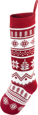 18in Knit Christmas Stockings, 6 Pack