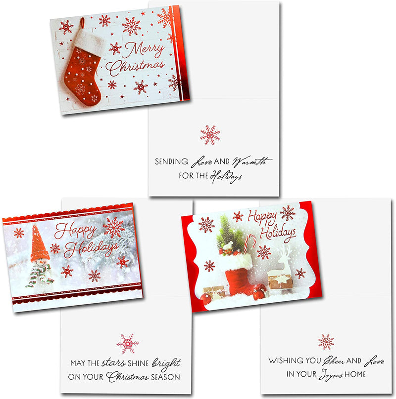 72 Christmas Foil Holiday Greeting Cards
