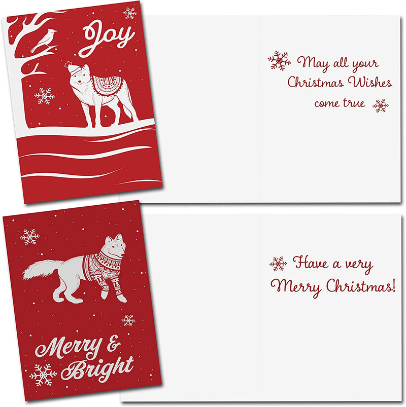 72 Christmas Animal Greeting Cards with Envelopes