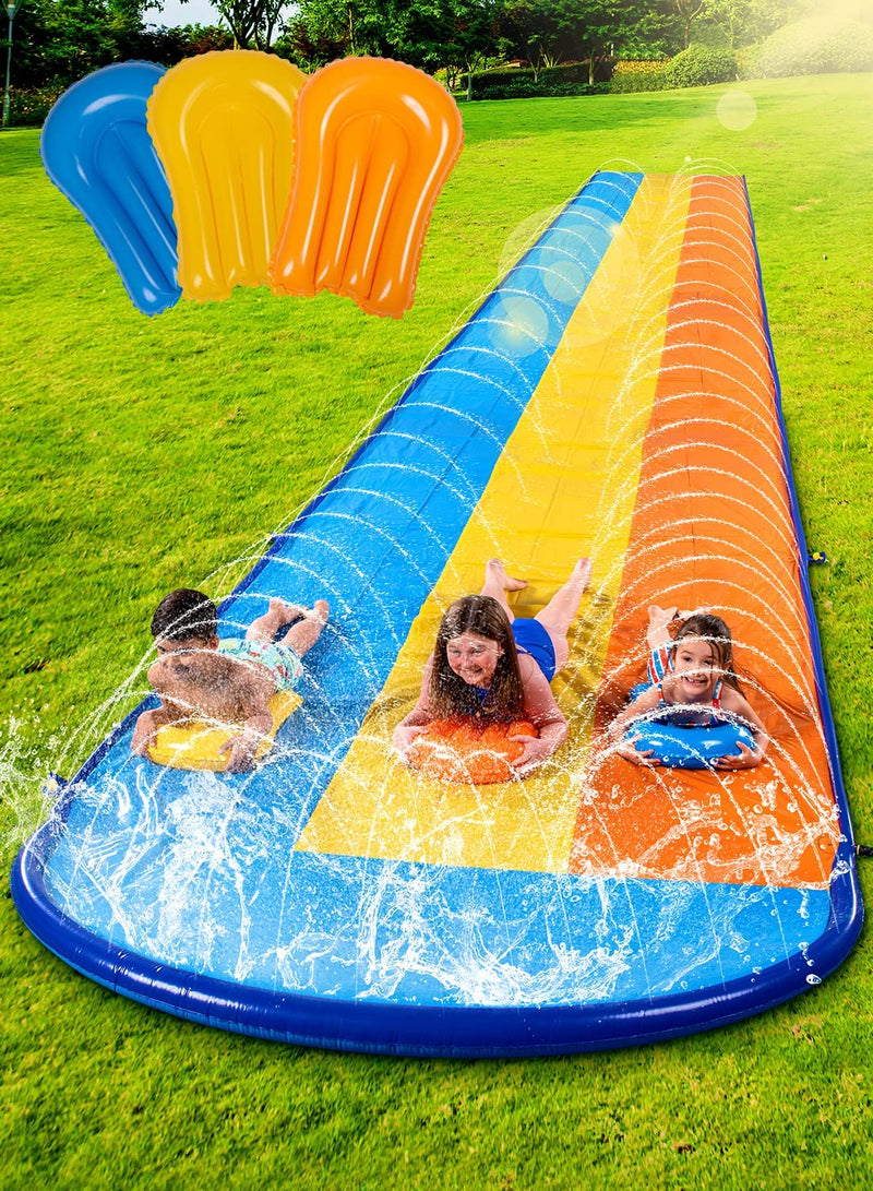 18ft Triple Lanes Water Slide and 3 Bodyboards