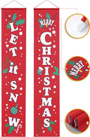 Let it Snow Merry Christmas Hanging Door Banner