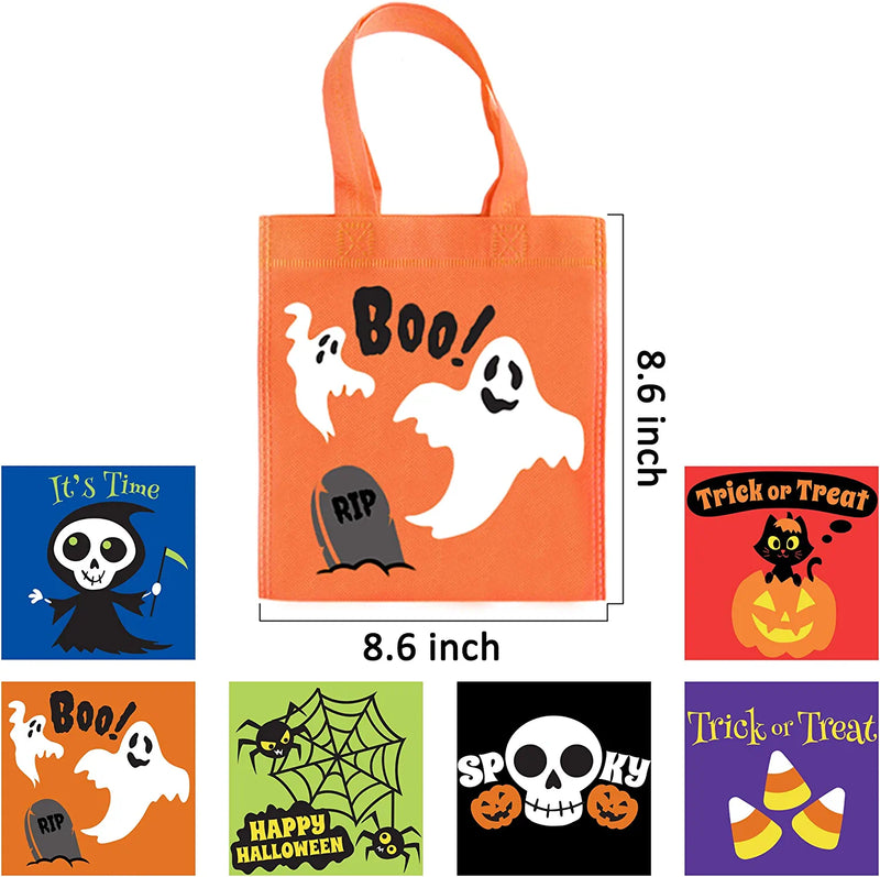 24 Halloween Colorful Non-woven Tote Bags
