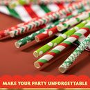 200Pcs Paper Straws Christmas