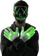 Led Scary Mask And Gloves (green)
