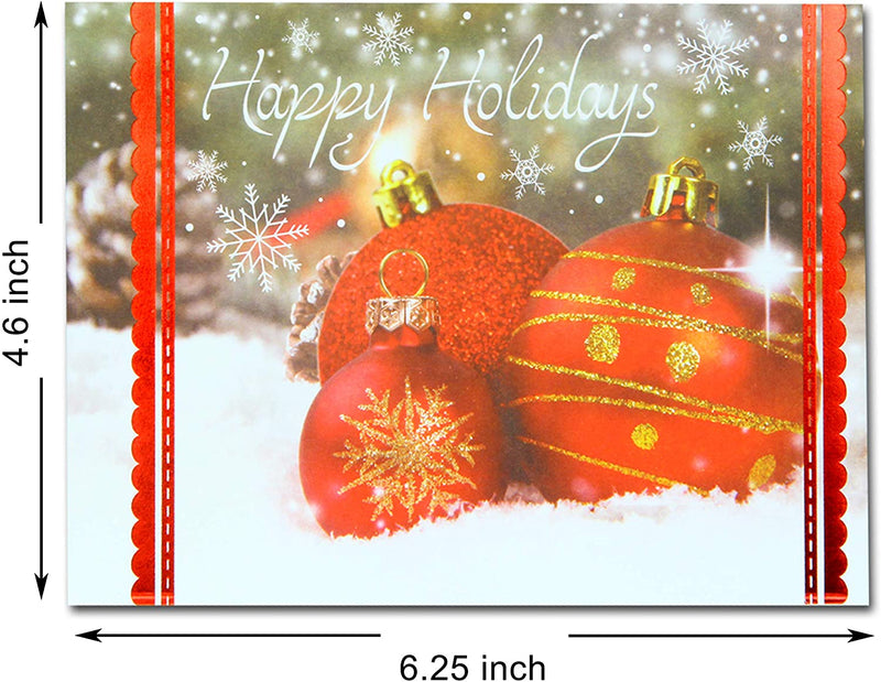 72 Christmas Foil Holiday Greeting Cards