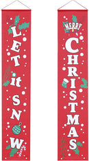 Let it Snow Merry Christmas Hanging Door Banner