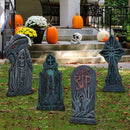 17in Tombstone In Grim Reaper Design Decorations, 6 Pack