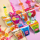 28pcs Drinking Straws Reusable with Kids Valentines Cards for Valentine Party Favors