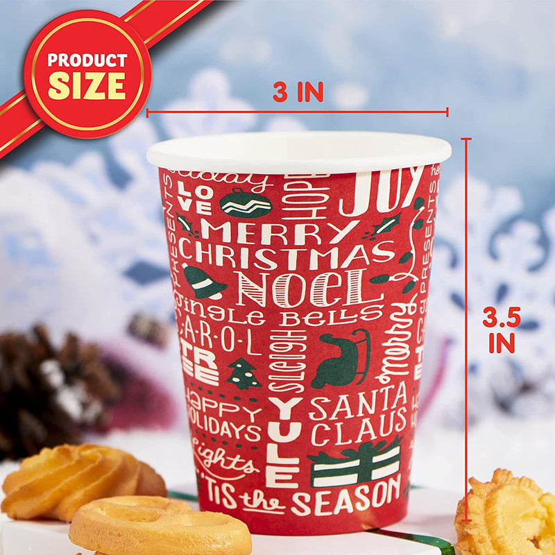 10pcs Christmas Slogan Graphic Disposable Cup