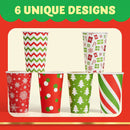 24Pcs Christmas Paper Cup 16 oz with Holiday Design