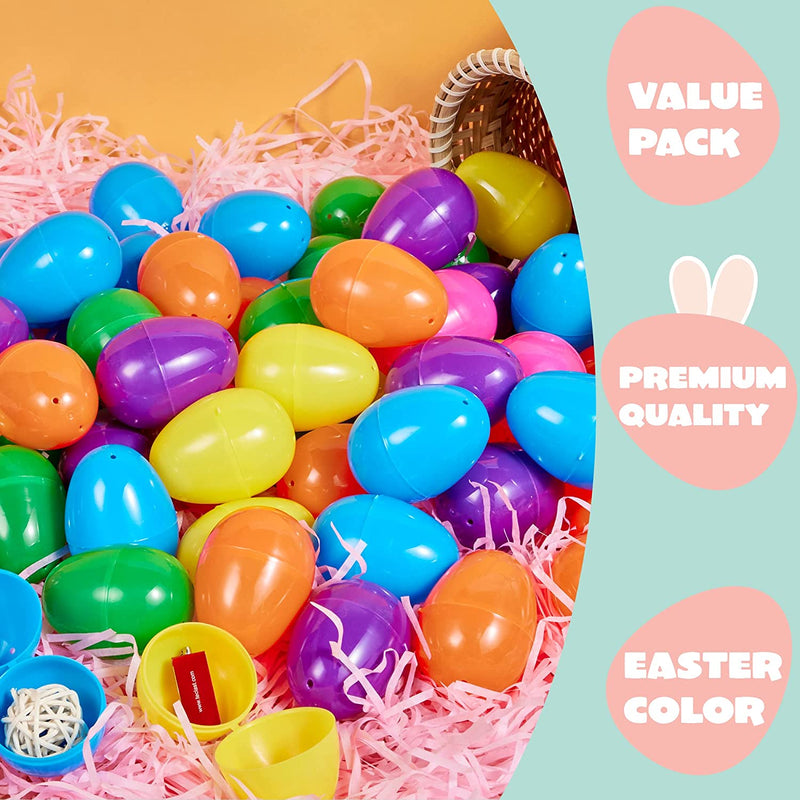 18Pcs Colorful Bright Plastic Easter Egg Shells 2.3in