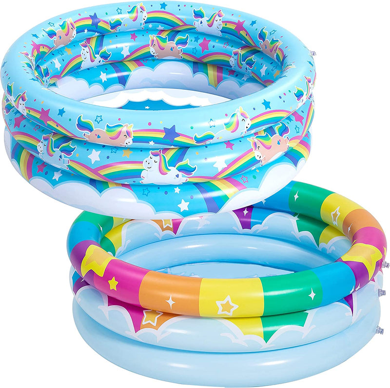 SLOOSH - Unicorn w/ Rainbow & Rainbow Inflatable Kiddie Pool Set