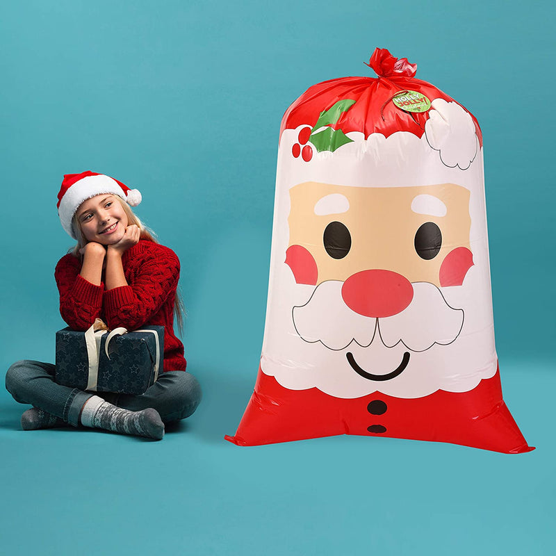 3 Piece Jumbo Holiday Santa Gift Bag