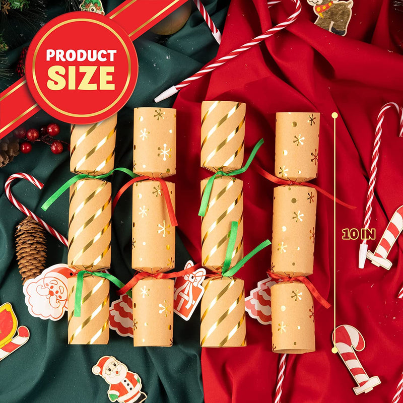 8Pcs Kraft Style Christmas Cracker Set