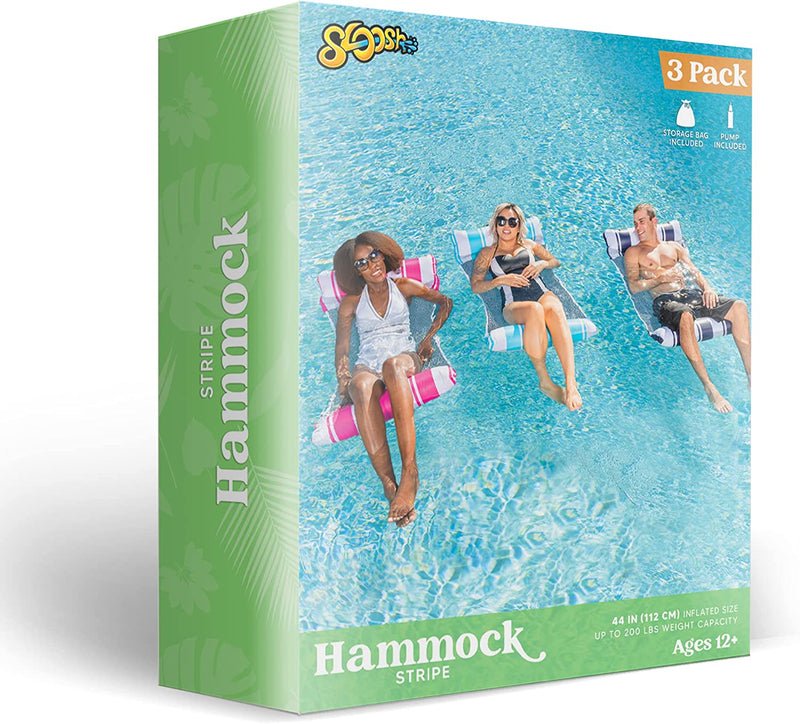 SLOOSH - Hammock Inflatable Pool Float, 3 Pcs