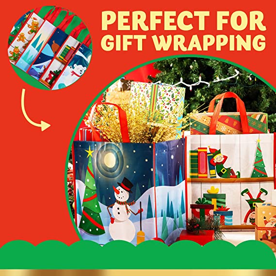 12 Piece Large Christmas Tote Bags
