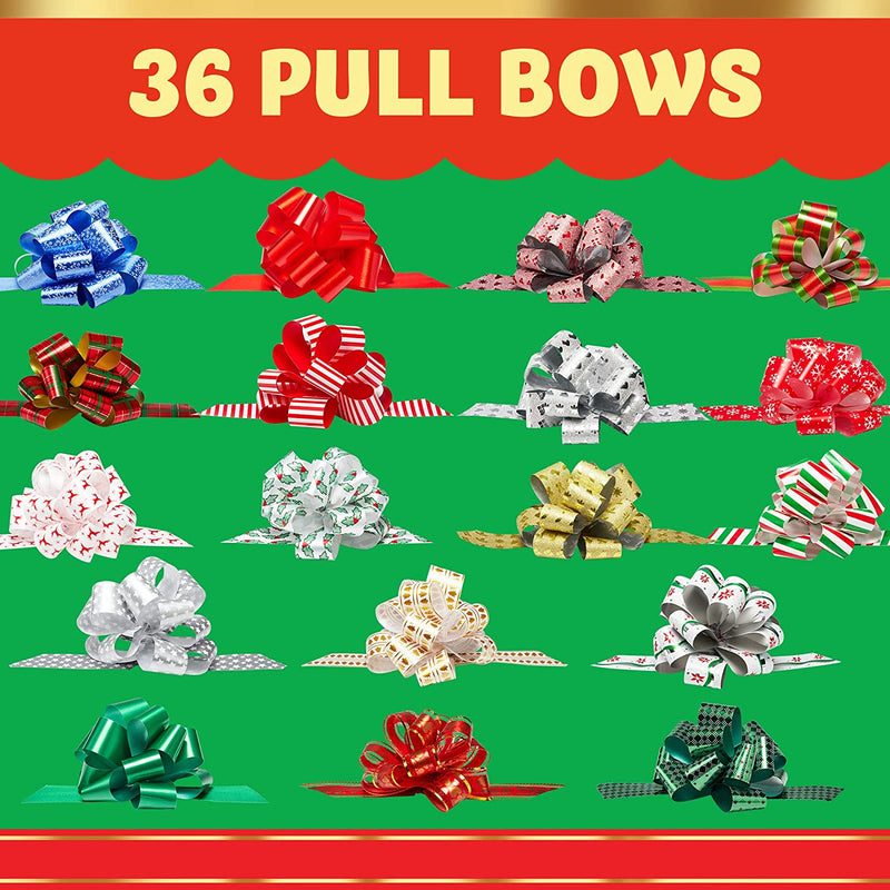 Christmas Ribbon Gift Wrapping Ribbon, 6 Rolls 36 Yards Christmas