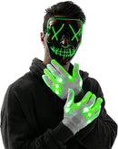 Led Scary Mask And Gloves (green)