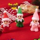Green Pink Red Tiny Baby Elf Doll Christmas