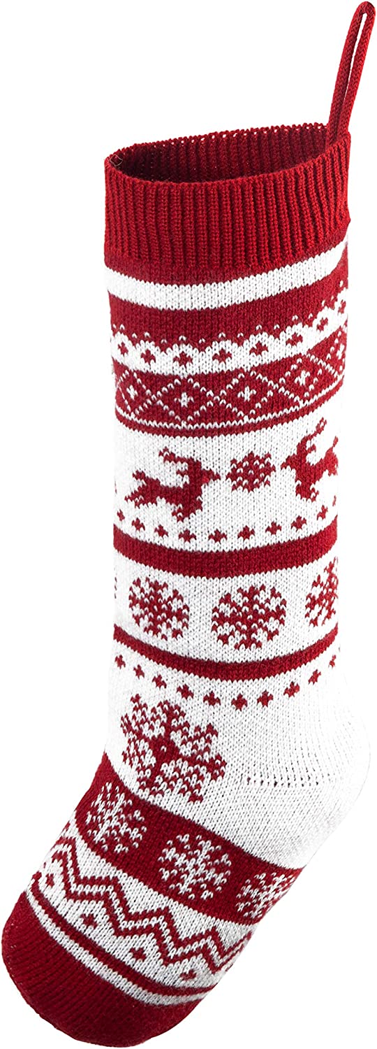 18" Knit Christmas Stockings, 6 Pack