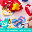 28Pcs Mochi Squishies Filled Hearts with Valentines Day Cards for Kids-Classroom Exchange Gifts