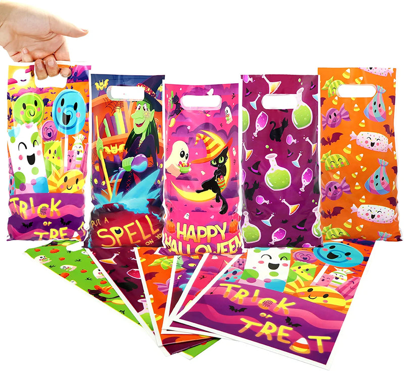 Plastic Treat Bags with Double-side Print, 72 Pcs