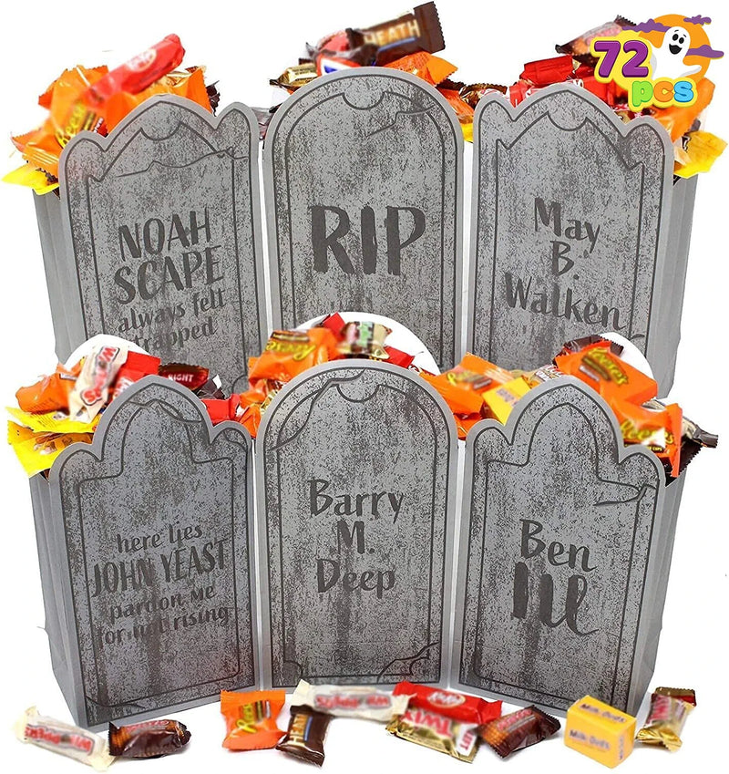 Halloween Tombstone Gift Bags, 72 Packs