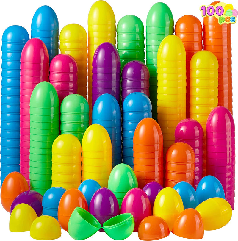600Pcs 2.3in Colorful Bright Plastic Easter Egg Shells for Easter Egg Hunt