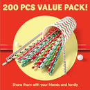 200Pcs Paper Straws Christmas