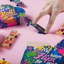 28Pcs Mini Skateboards in Boxes with Kids Valentines Cards for Classroom Exchange