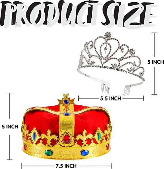 King's and Queen's Royal Crowns, 2 Pack