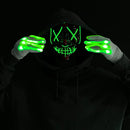 Led Scary Mask And Gloves (green)