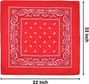 Classic Red Bandana Set, 12 Pcs