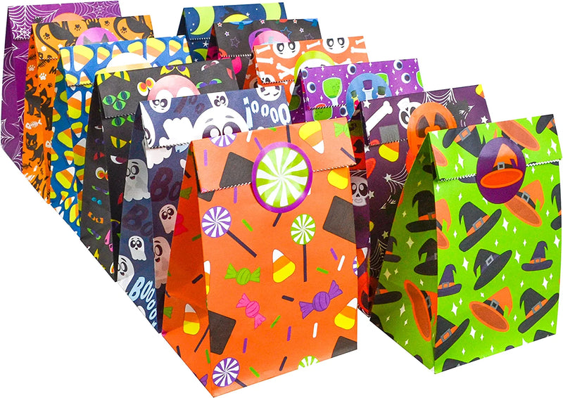 Halloween Paper Treat Bag with Stickers, 72 Pcs