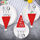 24 Piece Christmas Santa Hats Silverware