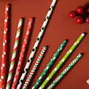 200Pcs Paper Straws Christmas