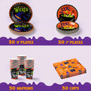Witch Themed Halloween Tableware Set, 30 Pcs