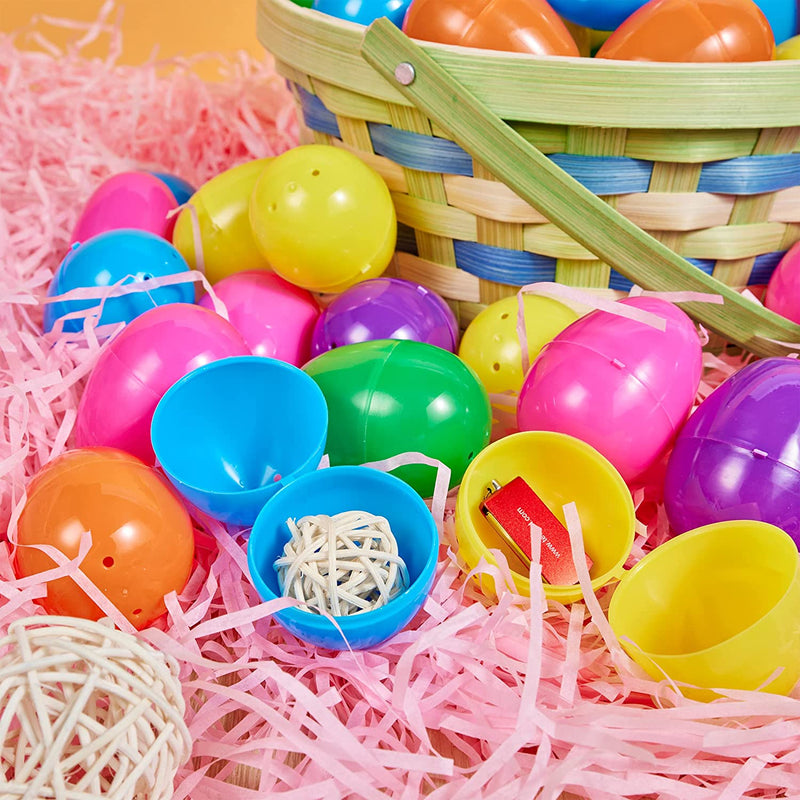 200Pcs Colorful Bright Plastic Easter Egg Shells 2.3in