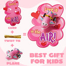 28Pcs Kids Valentines Cards with Pull Back Airplanes-Classroom Exchange Gifts