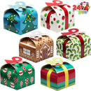 3d Christmas Goody Gift Boxes With Bow, 24 Pcs
