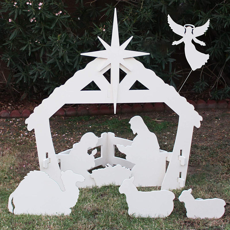 4 Ft Nativity Front Yard Sign Angel Version