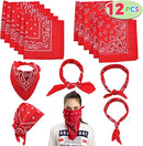 Classic Red Bandana Set, 12 Pcs