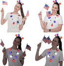 LED Necklaces, LED Headbands, and Flags, 9 Pcs