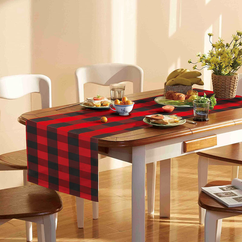 Christmas Table Runner Buffalo Check Classic 14x108in (Red & Black)
