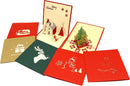 push bubble 3d Christmas Greeting Cards, 7 Pcs