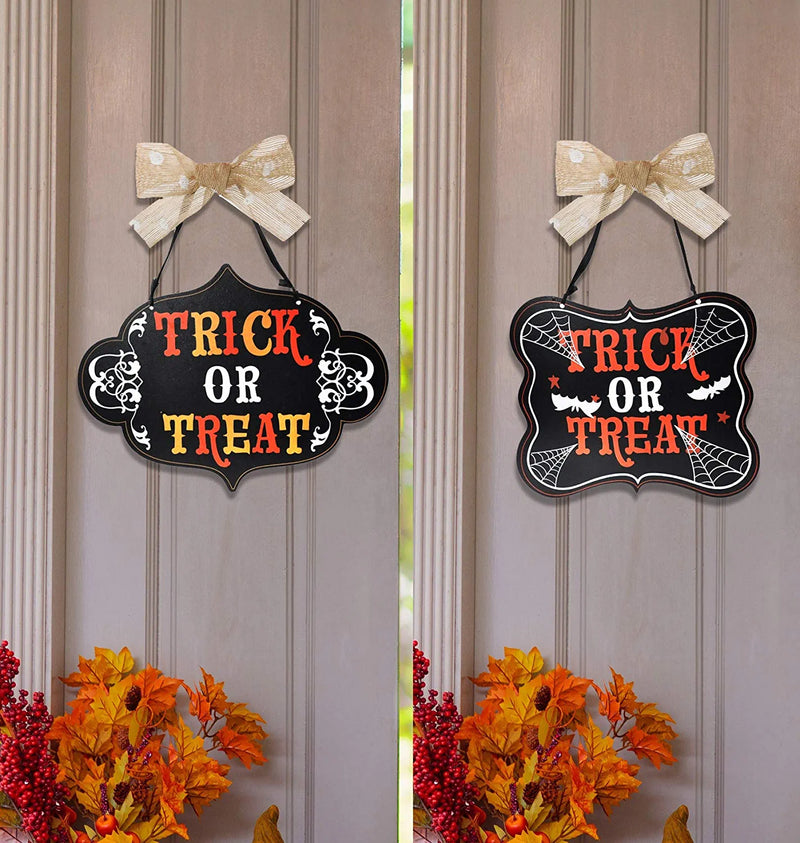 Trick Or Treat Wooden Door Hanging Sign