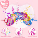 28Pcs Kids Valentines Cards with Gift Colorful Crazy Loop Reusable Drinking Straws-Classroom Exchange Gifts